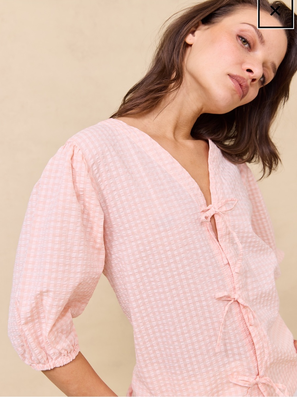 Jean Paul Gaultier Lotte Top in Pink & White Gingham size XL like new